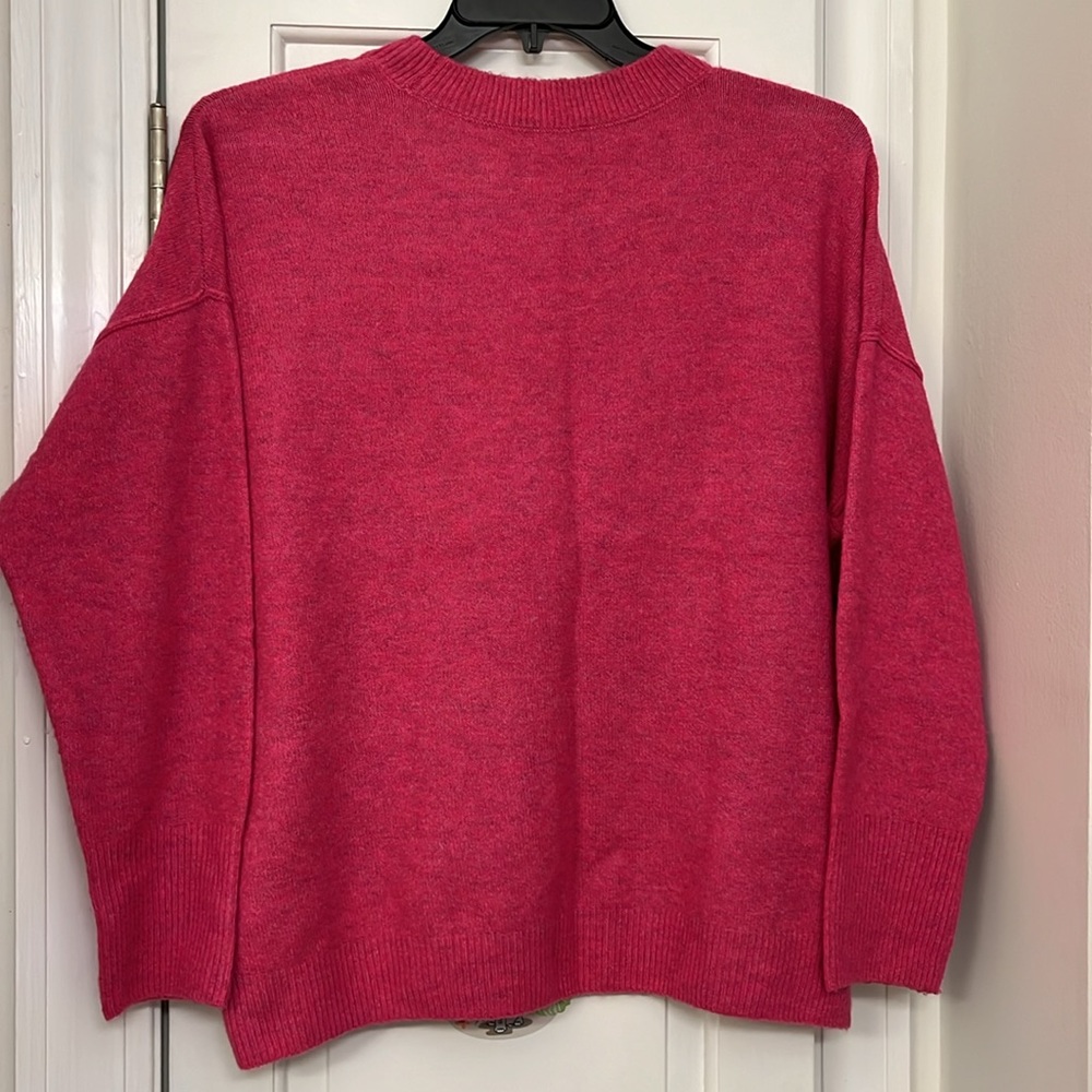 Vince Camuto Oversized Sweater Drop Shoulder Pink Comfy Sweater Women’s Size L - Picture 8 of 14